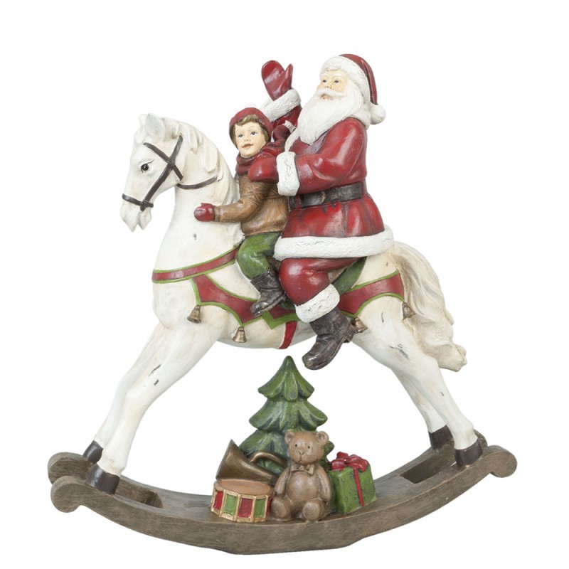 XXP0150 Figur Weihnachtsmann 30 cm Rot Weiß Polyresin Weihnachtsdekoration