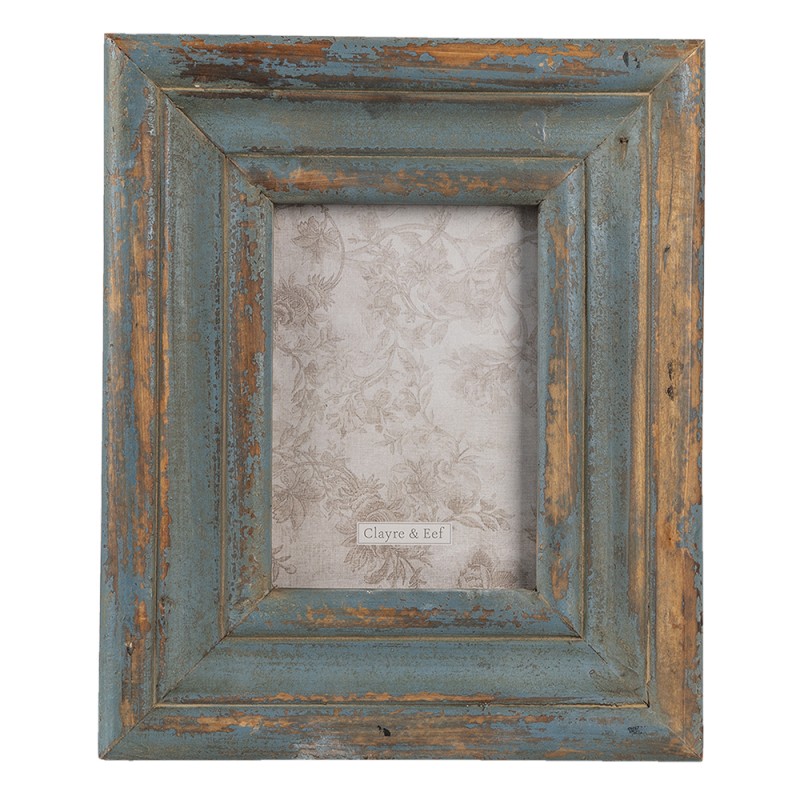 2F0794 Photo Frame 13x18 cm Blue Grey Wood Rectangle Picture Frame