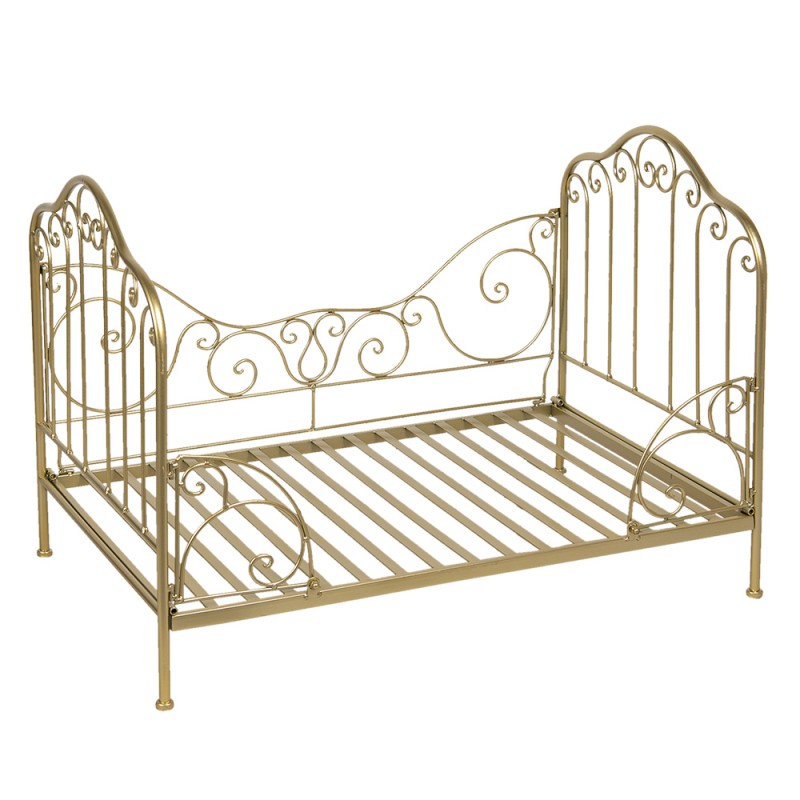40180GO Dog Basket 80x53x58 cm Gold colored Iron Rectangle Dog Bed