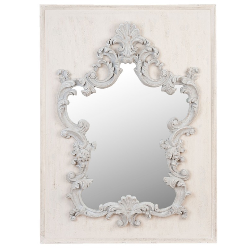 52S105 Specchio 94x129 cm Bianco Legno  Rettangolo Grande specchio