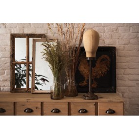 252S204 Mirror 62x36 cm Brown Wood Rectangle Large Mirror