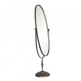252S214 Spiegel 48x150 cm Goldfarbig Eisen Glas Oval Standspiegel