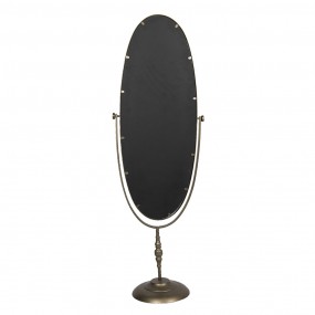 252S214 Spiegel 48x150 cm Goldfarbig Eisen Glas Oval Standspiegel