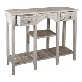 25H0488 Side Table 125x40x95 cm White Wood Rectangle Console Table
