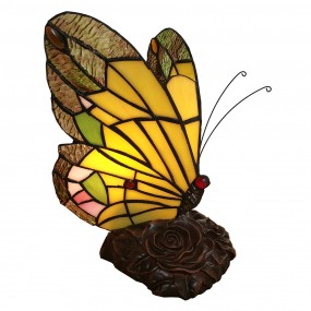 25LL-6009 Wall Lamp Tiffany Butterfly 15x15x27 cm  Yellow Glass