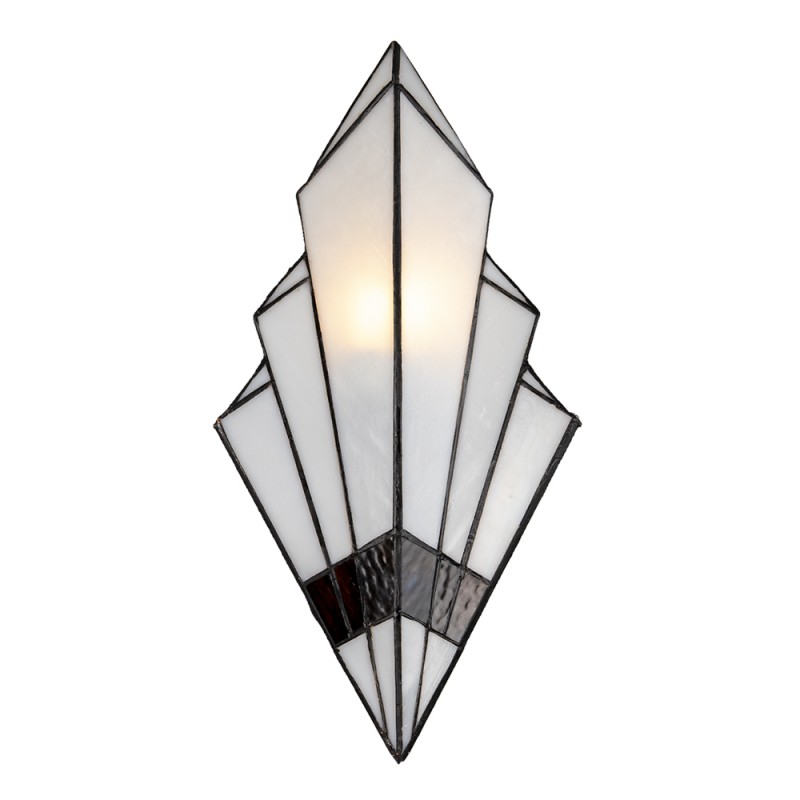 5LL-6083 Wandlamp Tiffany  23x13x43 cm Wit Glas Muurlamp