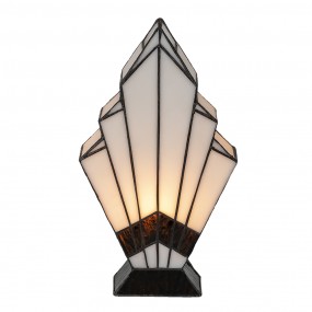 25LL-6084 Tiffany Tafellamp  30 cm Wit Glas Tiffany Bureaulamp