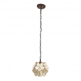 25LL-6092 Lampes à suspension Tiffany 21x21x17/90 cm  Beige Verre Fleur Lampe de table à manger