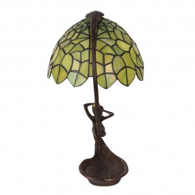 25LL-6098 Lampada da tavolo Tiffany 28x20x41 cm Verde Metallo Vetro Lampada da scrivania Tiffany