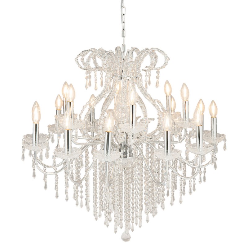 5LL-CR111 Chandelier Ø 85x71 cm  Silver colored Iron Glass Pendant Lamp