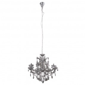 25LL-CR116 Chandelier Ø 70x60/185 cm Silver colored Iron Glass Pendant Lamp