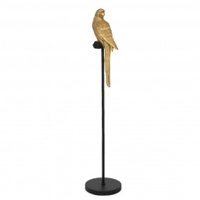 25PR0066 Figur Papagei Ø 22x107 cm Goldfarbig Polyresin