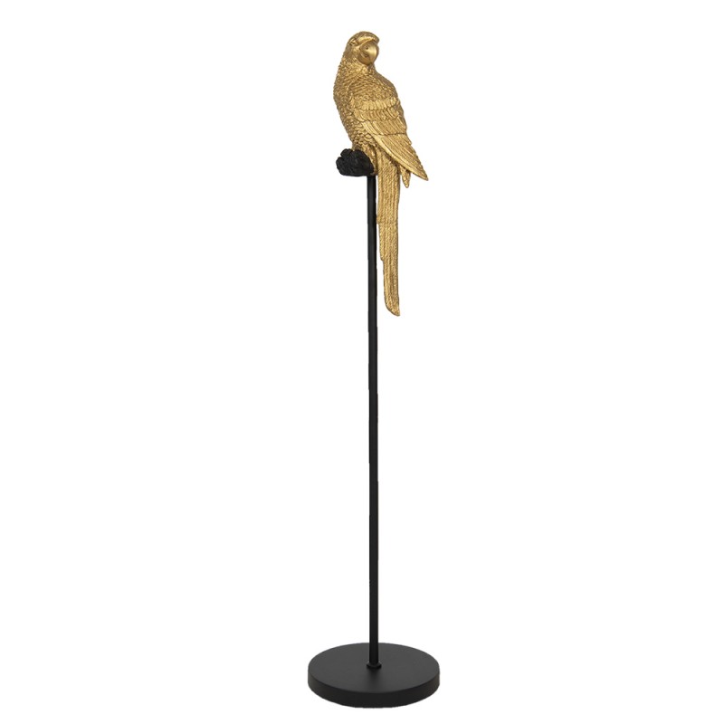5PR0066 Figur Papagei Ø 22x107 cm Goldfarbig Polyresin
