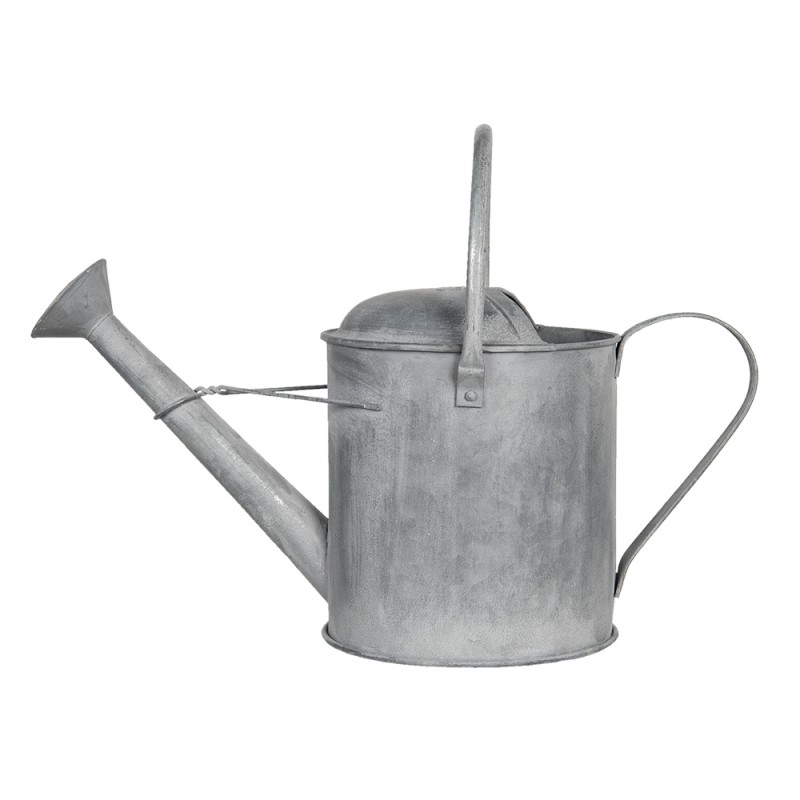 5Y0780 Decorative Watering Can Grey Iron Oval Home Accessories