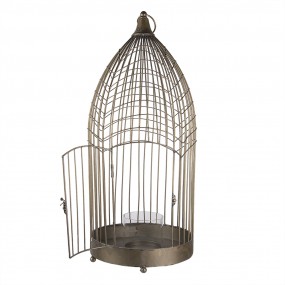25Y0874 Bird Cage Decoration 69 cm Grey Metal Round Decorative Birdcage