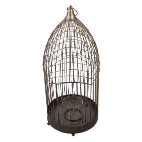 25Y0874 Bird Cage Decoration 69 cm Grey Metal Round Decorative Birdcage