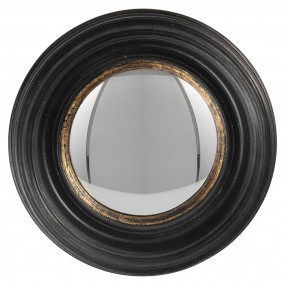 262S204 Mirror Ø 16 cm Black Plastic Round Large Mirror