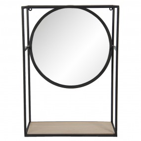 262S213 Mirror 36x50 cm Black Iron Wood Rectangle Large Mirror
