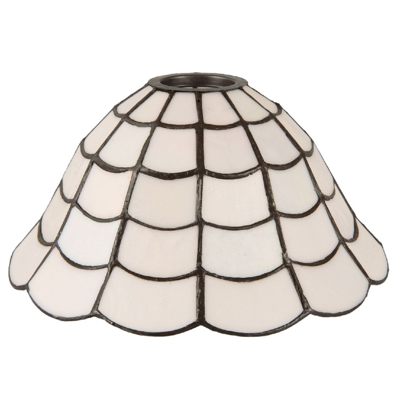 Emuleren Wacht even rok 5LL-5935 Lampenkap Tiffany Ø 24x12 cm Wit Glas in lood Art Deco Driehoek