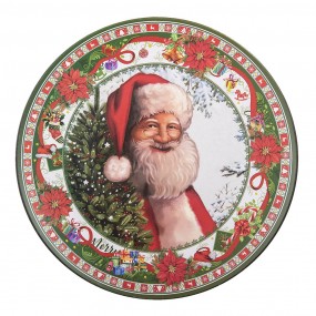 264807 Charger Plate Ø 33 cm Red Green Plastic Santa Claus Round Christmas Plate