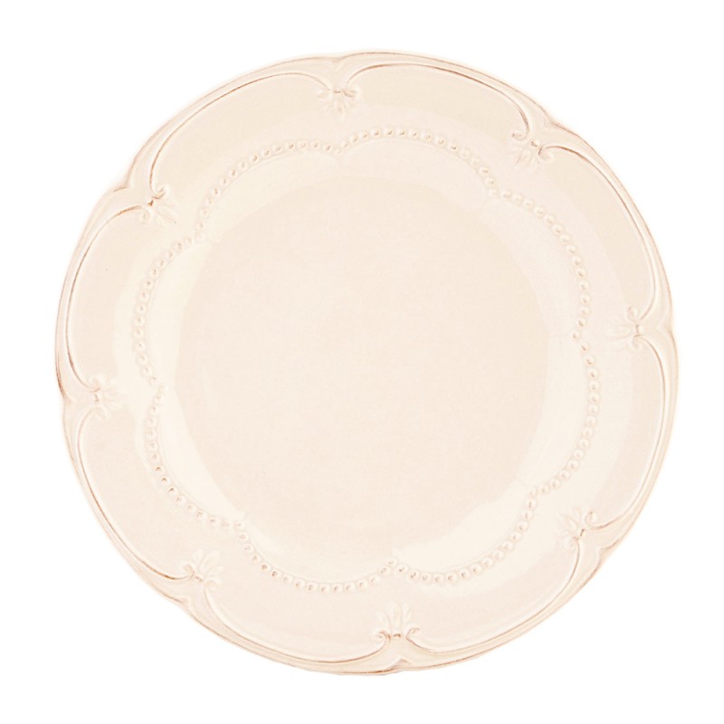 6CE0261 Breakfast Plate Ø 21 cm Beige Ceramic Round Plate