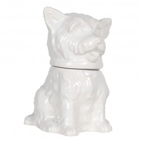 26CE1109 Vorratsglas Hund 20x20x26 cm Weiß Keramik Vorratsdose