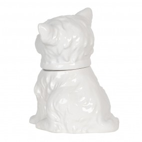 26CE1109 Vorratsglas Hund 20x20x26 cm Weiß Keramik Vorratsdose
