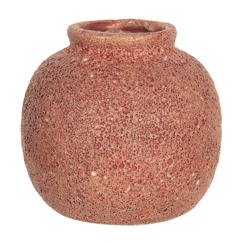 6CE1211 Vase 8 cm Rouge Céramique Rond