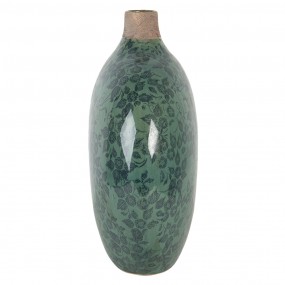 26CE1251L Vase 29x13x31 cm Green Ceramic Flowers Oval Ceramic Vase
