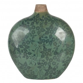 26CE1251M Vase 23x11x26 cm Grün Keramik Oval Keramikvase