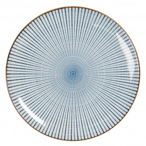26CEDP0045 Piatto per la colazione Ø 21 cm Blu Ceramica Rotondo Piatto