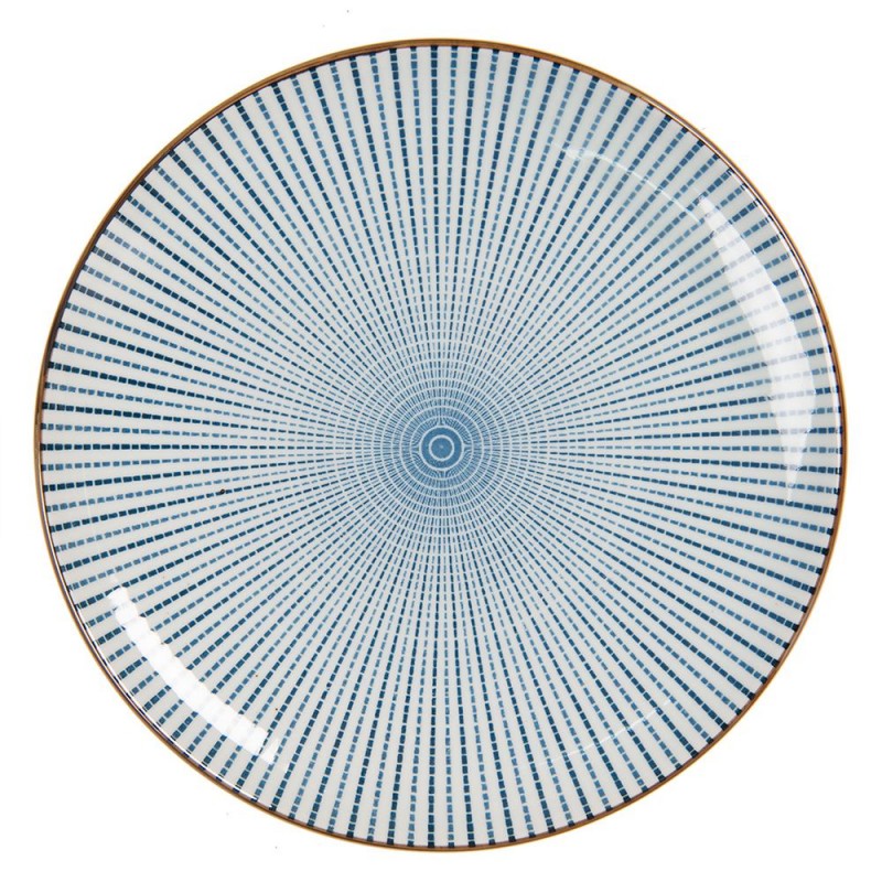 6CEDP0045 Breakfast Plates Ø 21 cm Blue Ceramic Round