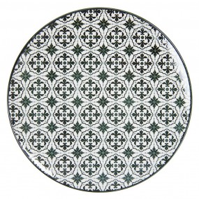 26CEFP0047 Dinner Plate Ø 26 cm Black White Ceramic Round Dining Plate