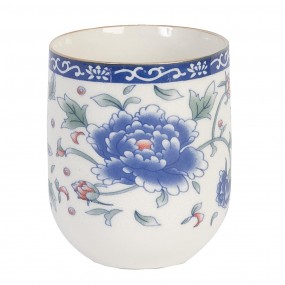 26CEMU0008 Mug 100 ml Bleu Porcelaine Fleurs Rond Tasse à thé