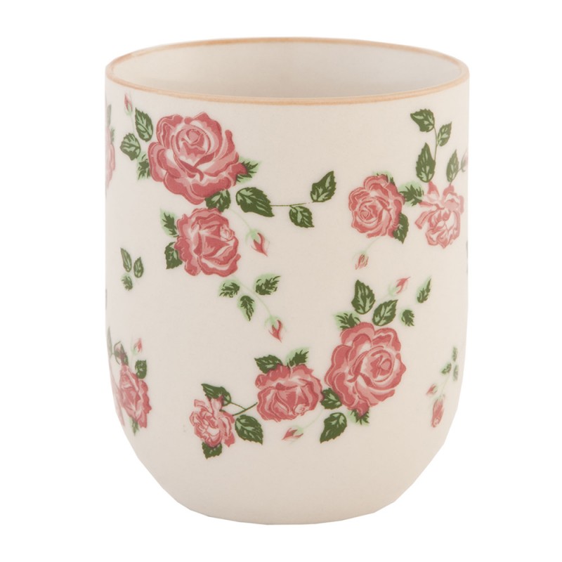 6CEMU0021 Mug 100 ml Rose Porcelaine Fleurs Rond Tasse à thé