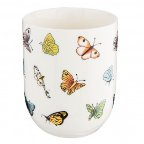 26CEMU0025 Mug 100 ml Beige Jaune Porcelaine Papillons Rond Tasse à thé