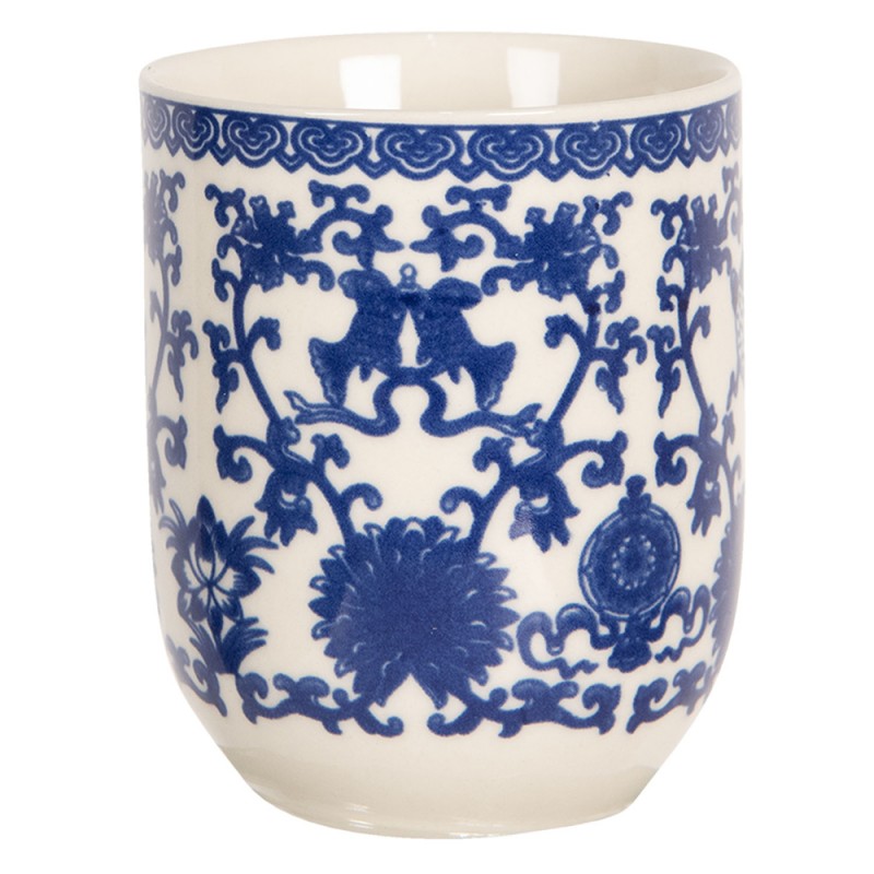 6CEMU0082 Mug 100 ml Blue Porcelain Round Tea Mug