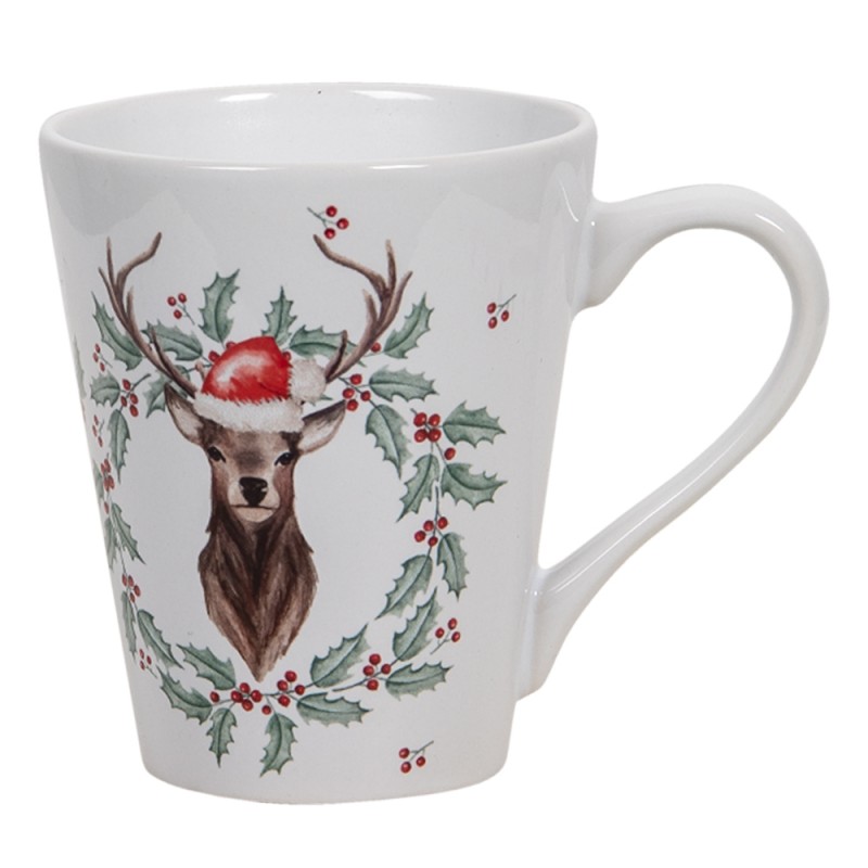 6CEMU0112 Mug 300 ml White Ceramic Christmas Tea Mug