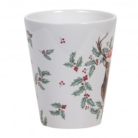26CEMU0112 Tazza 300 ml Bianco Ceramica Natale  Bicchiere da tè