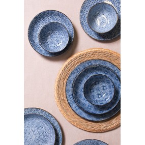 26CEPU0044 Soup Bowl Ø 13 cm White Blue Ceramic Round Serving Bowl