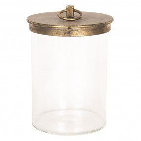 26GL2477 Storage Jar Ø 15x25 cm Glass Round Storage Pot
