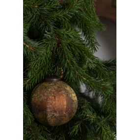 26GL2670 Christmas Bauble Ø 8 cm Gold colored Glass Round Christmas Tree Decorations
