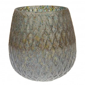 26GL3045 Vase Ø 14x15 cm Grün Glas Rund Dekoration Vase