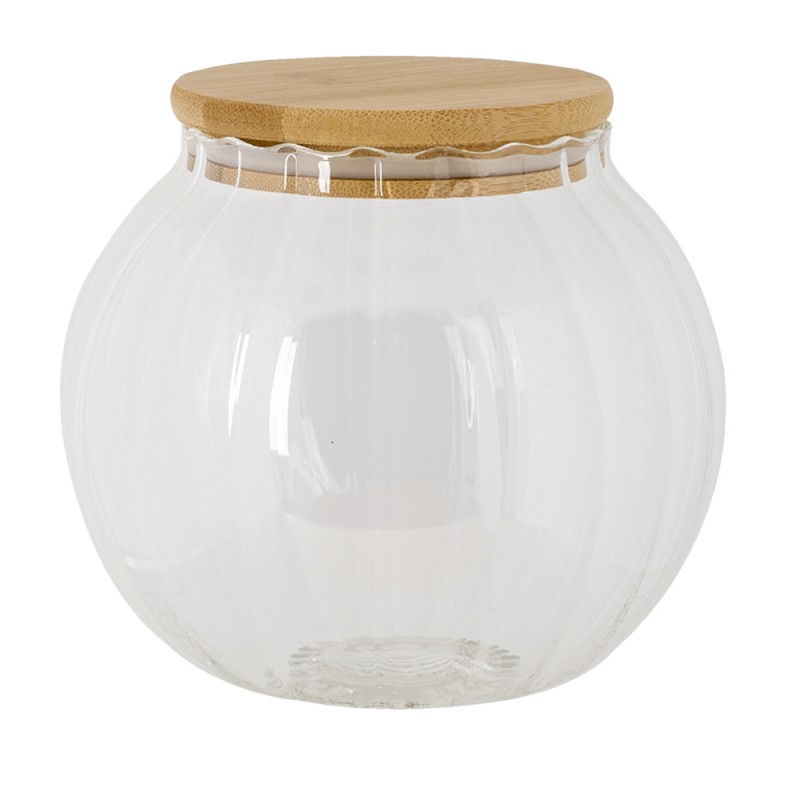 6GL3375L Storage Jar Ø 13x14 cm Glass Round Storage Pot