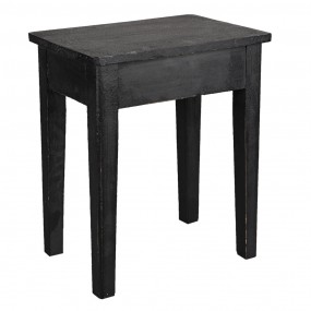 26H2053 Plant Table 36x25x43 cm Black Wood Rectangle Plant Stand