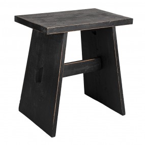 26H2054 Plant Table 42x28x43 cm Black Wood Rectangle Plant Stand