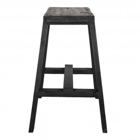 26H2055 Plant Table 50x39x58 cm Black Wood Rectangle Plant Stand