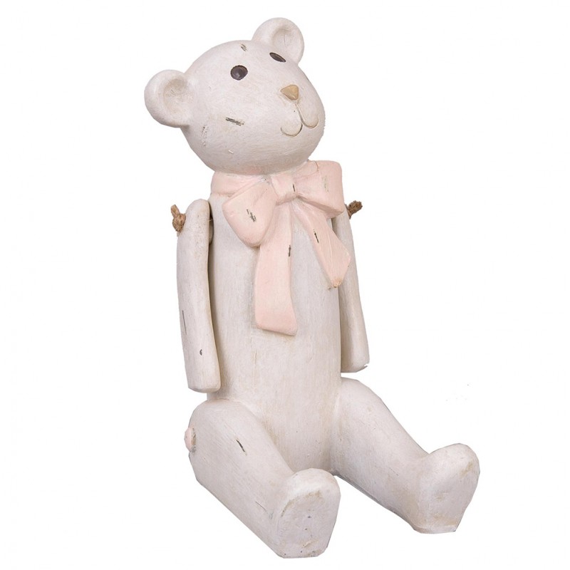 6PR0108 Decorative Figurine Bear 14x9x18 cm White Polyresin Home Accessories