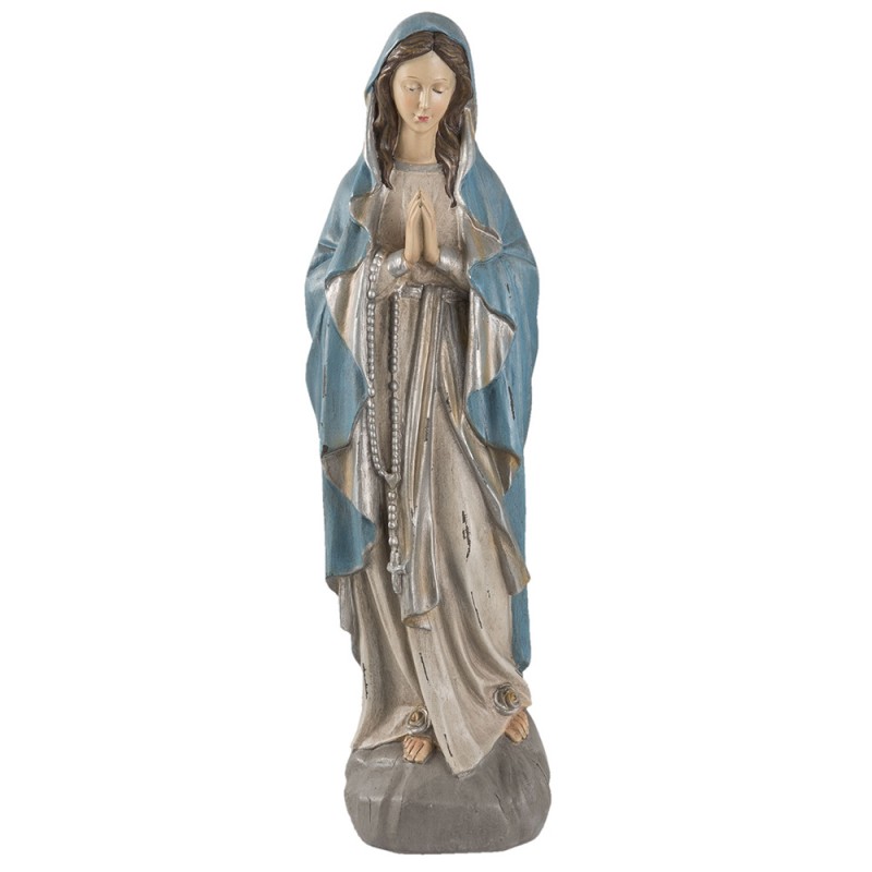 6PR1141 Statuetta Maria 15x11x50 cm Grigio Poliresina Accessori per la casa