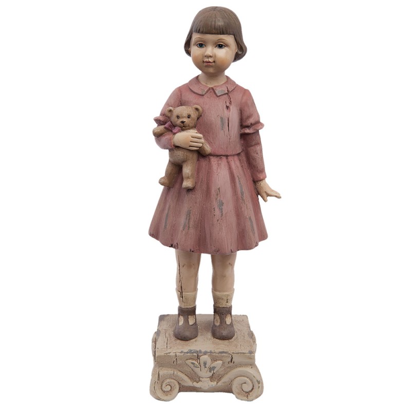 6PR1162 Figur Mädchen 9x7x24 cm Rosa Polyresin Wohnaccessoires